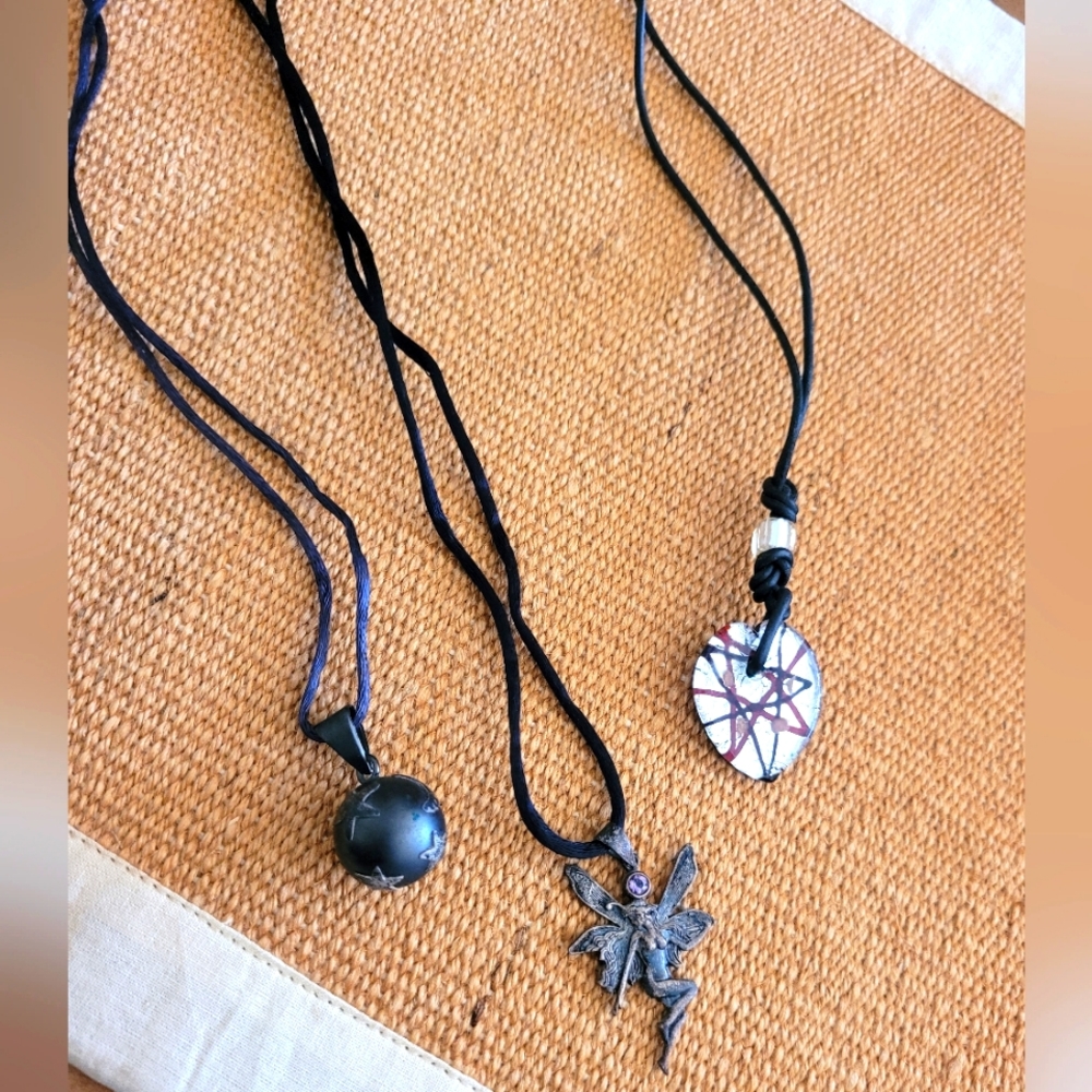 Black Corded Necklaces Lot